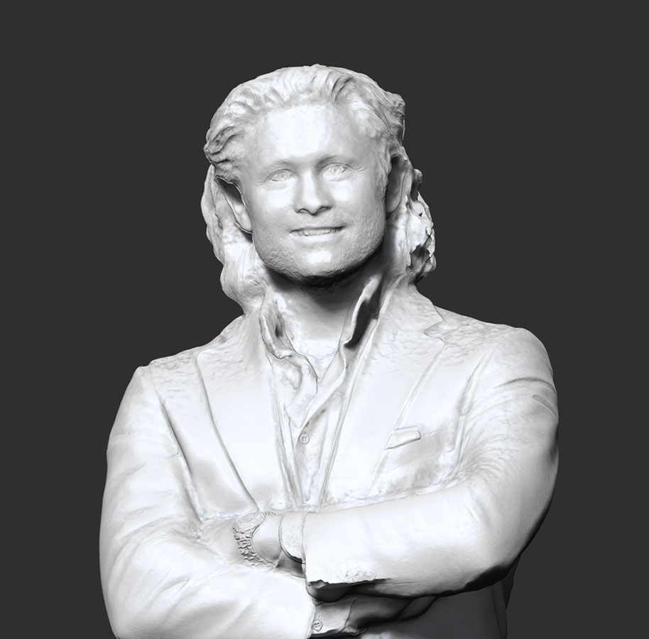 Nachbearbeitete Büste mit Detail, bereit für den 3D-Druck